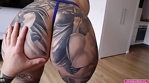 BIG TIT Thick Obese Botheration Step MOM Titty and Pussy Fucking Hard While Wearing SEXY Blue Lingerie Then Takes TEENS Cyclopean CUM Shot - Parade Radford